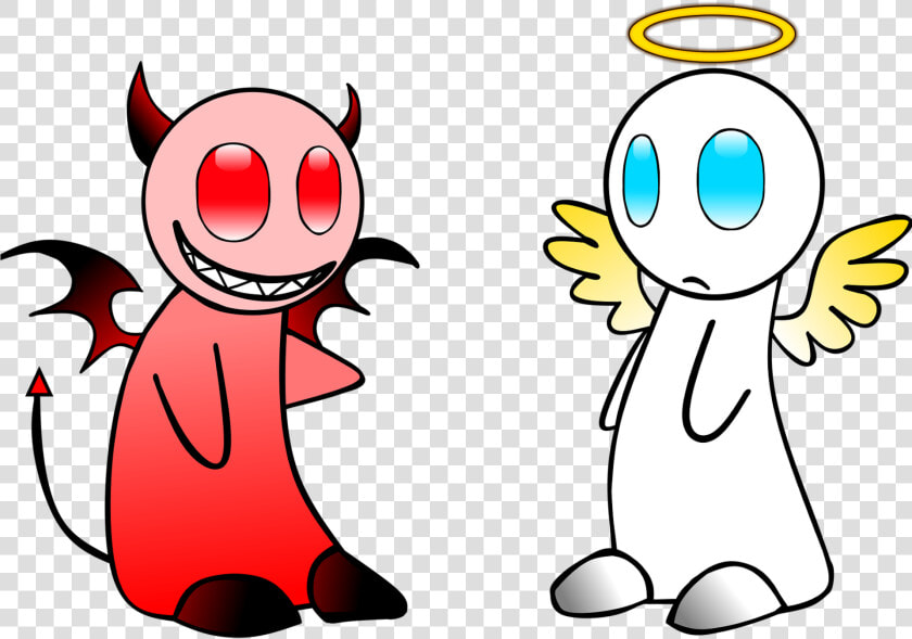 A Cartoon Image Of A Demon Next To An Angel That Represents   Difference Between Good And Bad  HD Png DownloadTransparent PNG