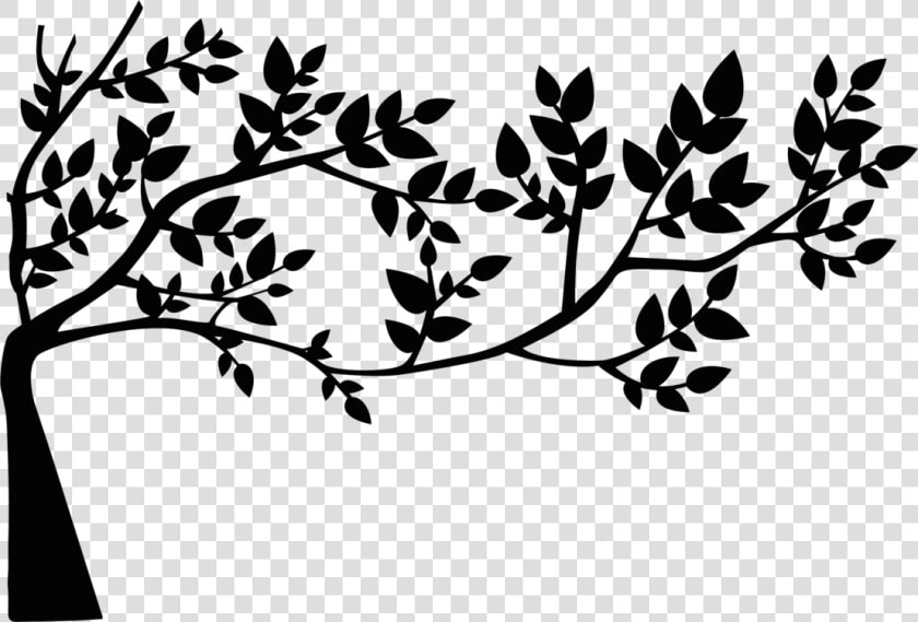 Visual Arts plant flower   Tree With Leaves Silhouette  HD Png DownloadTransparent PNG