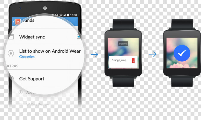 Wunderlist For Android Wear Now Lets You Interact With   Android Wear Notifications  HD Png DownloadTransparent PNG