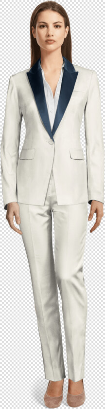 Womens White Tuxedo Shirt   Tailleur Pantalon Large  HD Png DownloadTransparent PNG