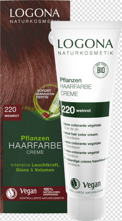 Herbal Hair Colour Cream 220 Wine Red   Logona Dm  HD Png DownloadTransparent PNG