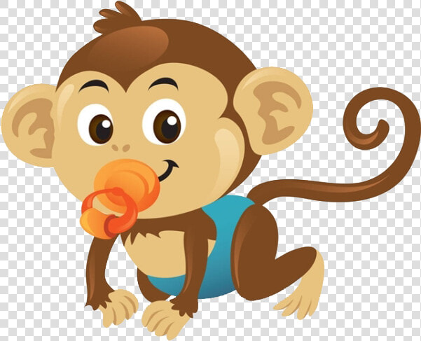 Baby Monkeys Royalty free Clip Art   Baby Monkey With Pacifier  HD Png DownloadTransparent PNG