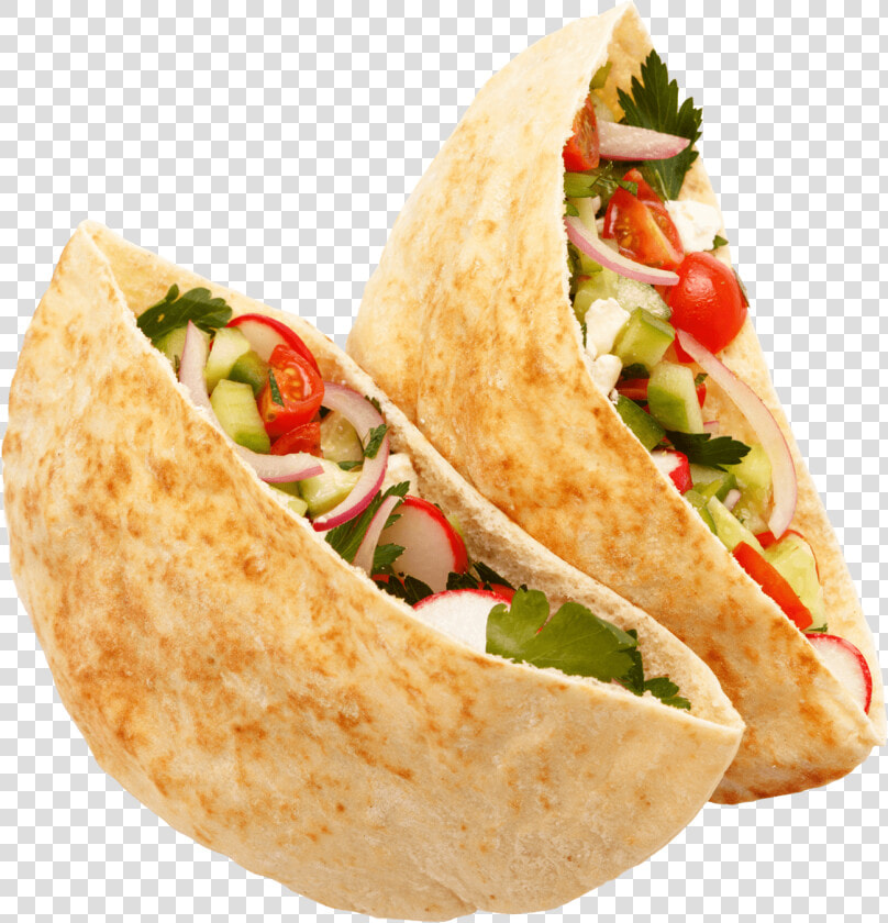 Pita Filled With Onions  Tomatoes  Cucumbers  Feta   Fast Food  HD Png DownloadTransparent PNG