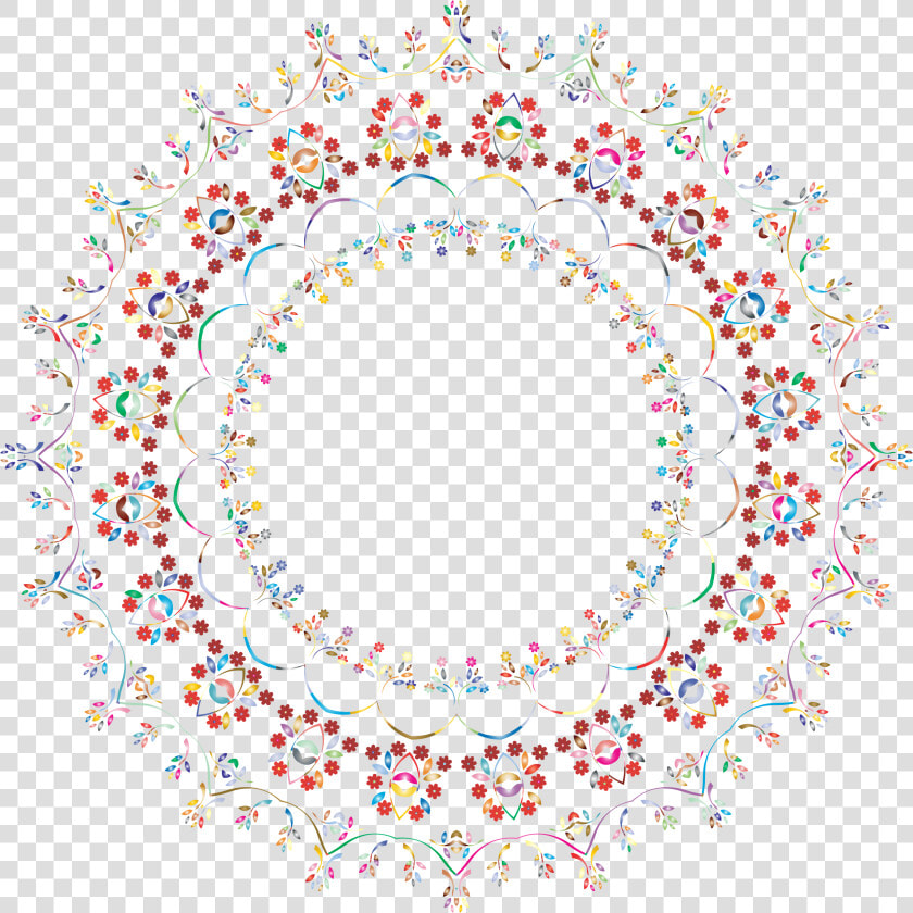 Prismatic Floral Frame 10 No Background Icons Png   Floral Background Circle Transparent  Png DownloadTransparent PNG