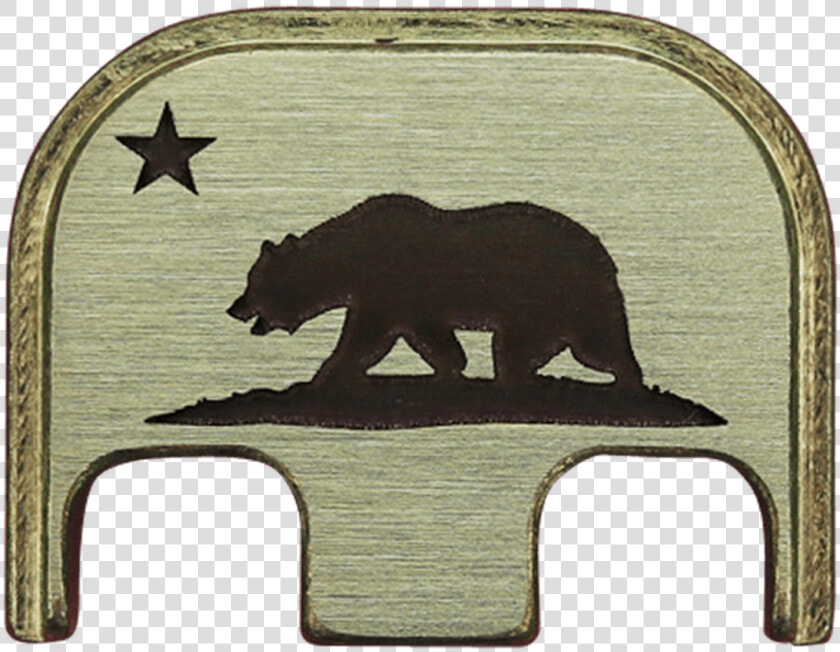 California Flag Brass Brushed Finish Back Plate   Outline Of California Bear  HD Png DownloadTransparent PNG