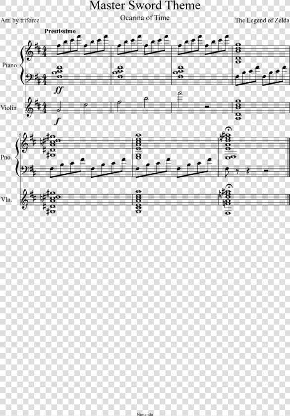 Master Sword Theme Sheet Music Composed By The Legend   Master Sword Theme Sheet Music  HD Png DownloadTransparent PNG