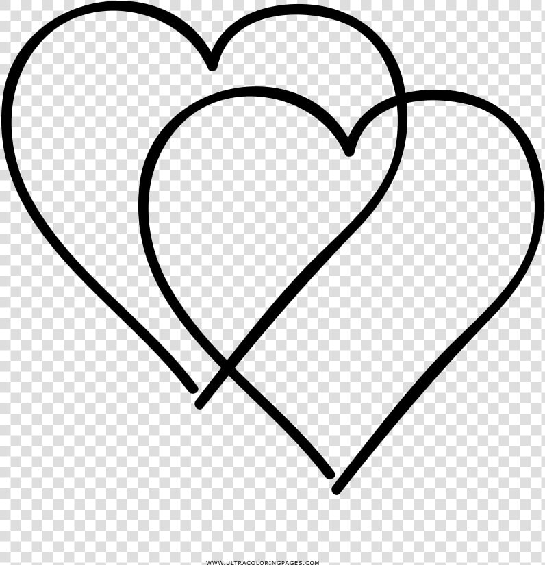 Urgent Double Heart Coloring Pages Page Ultra   Clipart Double Heart Black And White  HD Png DownloadTransparent PNG