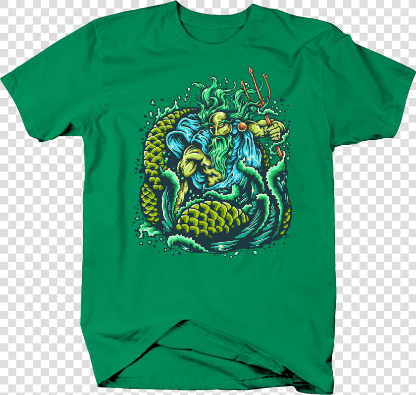 Blue Outline Poseidon Neptune God Of The Sea Trident   T shirt  HD Png DownloadTransparent PNG