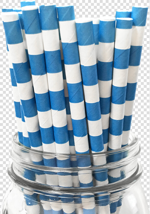 Blue Rugby Striped 25pc Paper Straws   Drinking Straw  HD Png DownloadTransparent PNG