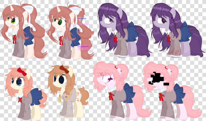 Earth Pony  Error  Female  Glitch  Mare  Monika  Natsuki    Doki Doki Literature Club Pony  HD Png DownloadTransparent PNG