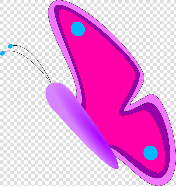 Pink And Purple Butterfly Side View Clip Art At Clker   Side View Butterfly Clip Art  HD Png DownloadTransparent PNG