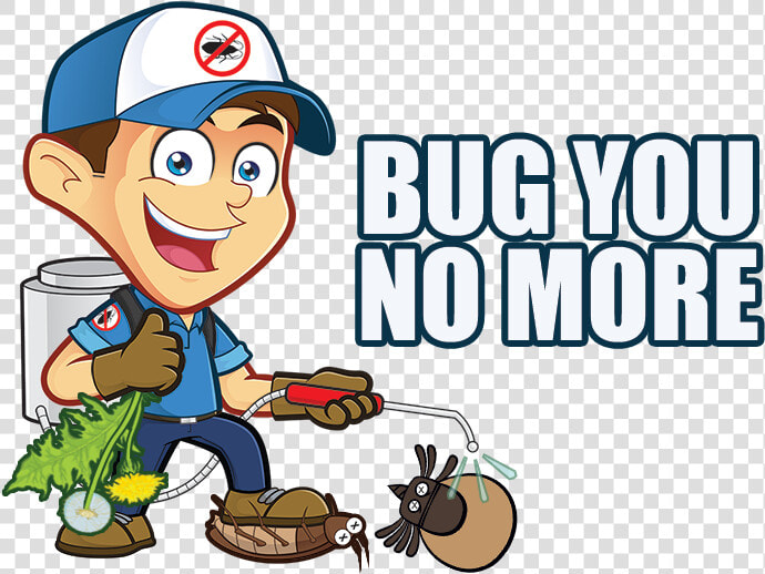 Bug You No More Man   Pest Control Cartoon Logo  HD Png DownloadTransparent PNG