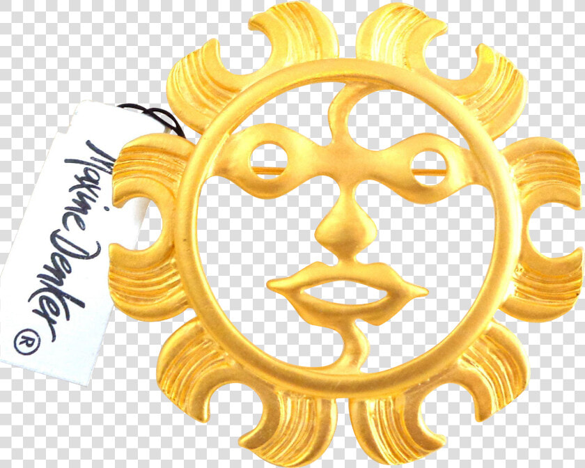 Vintage Maxine Denker Modern Tribal Sun Face Pin Original  HD Png DownloadTransparent PNG