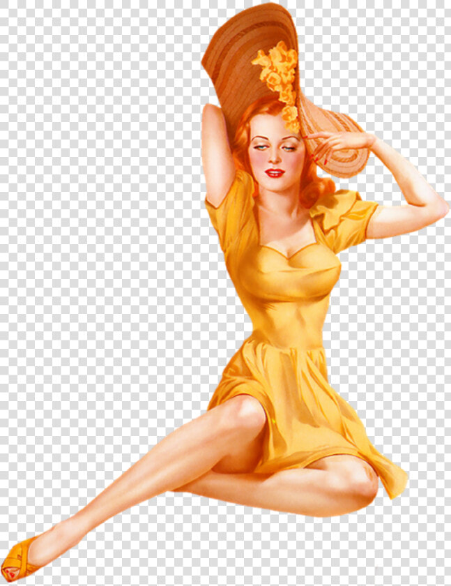 61861591 Sittinghat   Pin Up Art Vargas  HD Png DownloadTransparent PNG