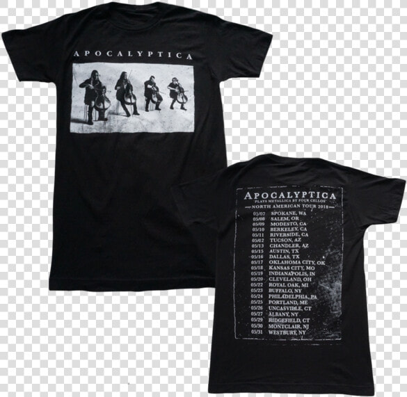 Cello Black Photo 2018 Tour Tee   Apocalyptica Tour 2018 T Shirt  HD Png DownloadTransparent PNG