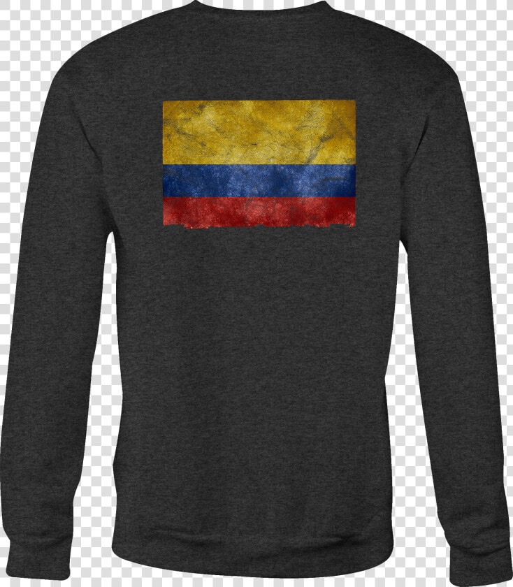 Crewneck Sweatshirt Columbia South American Flag Distressed   Long sleeved T shirt  HD Png DownloadTransparent PNG