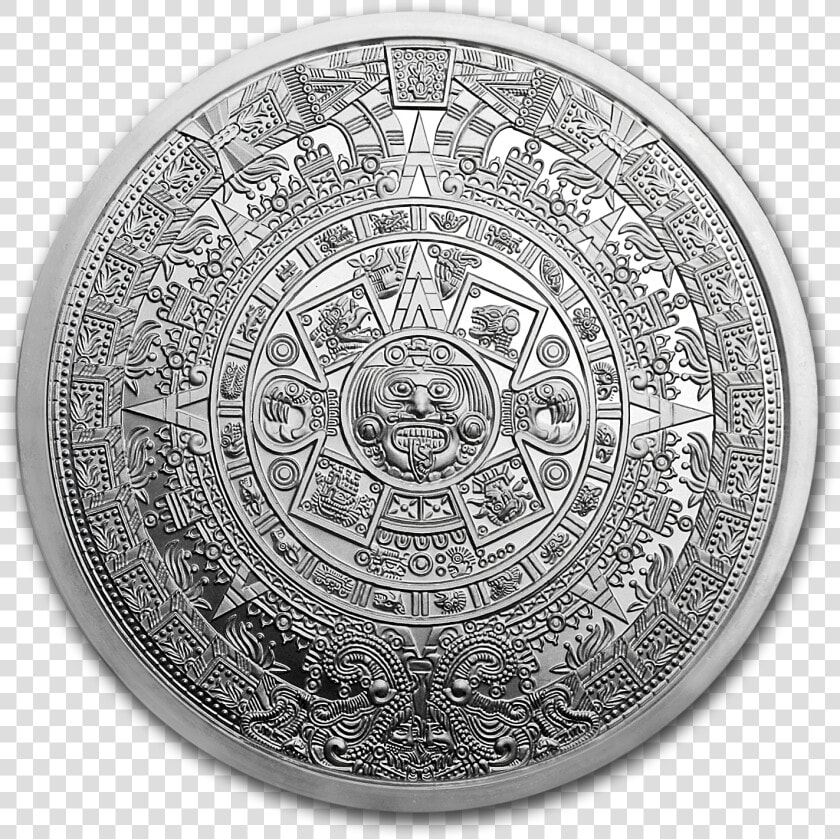 Buy 5 Oz Silver Round   Aztec Calendar 5 Oz Silver Round  HD Png DownloadTransparent PNG