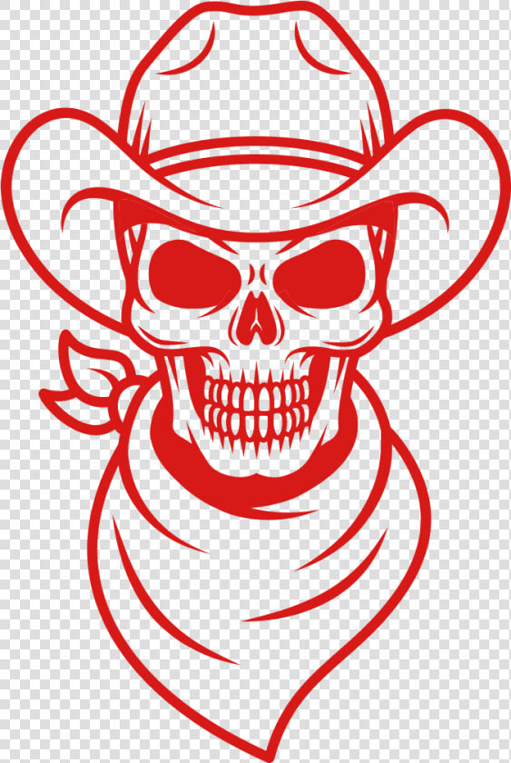 Transparent Skull Clip Art   Simple Skull With Cowboy Hat  HD Png DownloadTransparent PNG