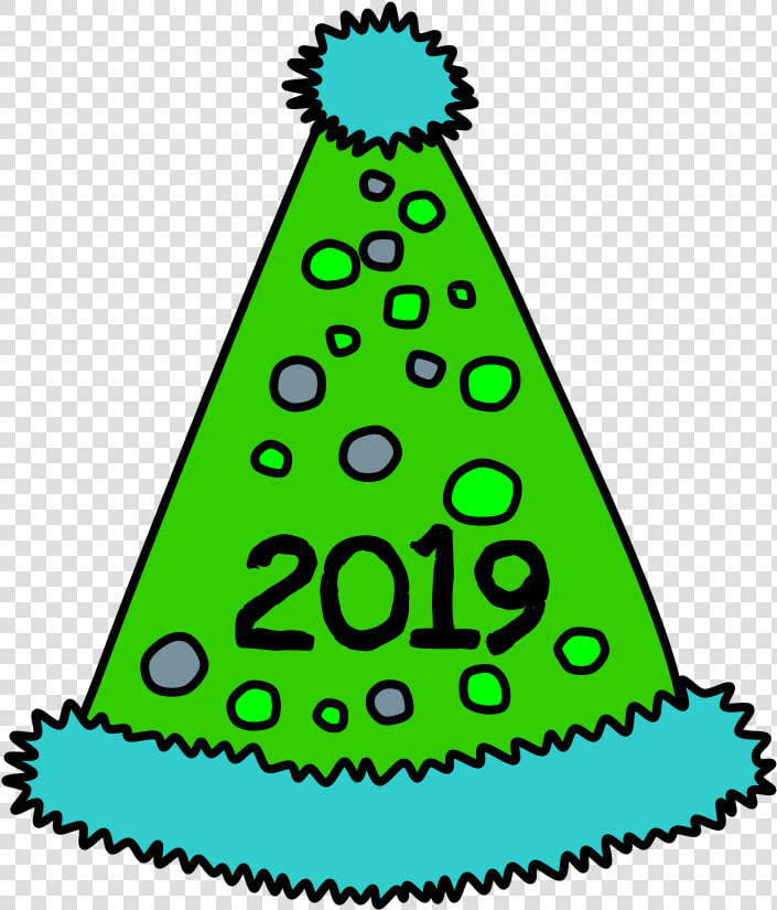 Party Hat  Pom pom  Tinsel  Dots  2019  Blue  Green   Party Hats On Transparent Background  HD Png DownloadTransparent PNG