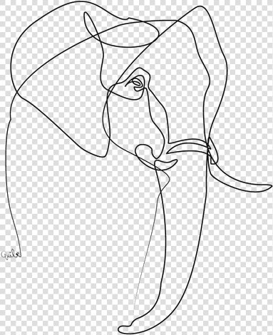 Elephant  Outline  And Seethrough Image   Elephant Minimal Drawing  HD Png DownloadTransparent PNG