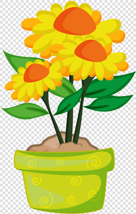 Transparent Flower Plants Png   Flower Pot Cartoon Png  Png DownloadTransparent PNG