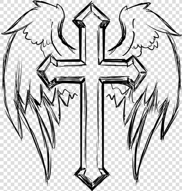 Catholic  Christ  Christian  Church  Cross  Crucifix   Drawings Of Crosses  HD Png DownloadTransparent PNG