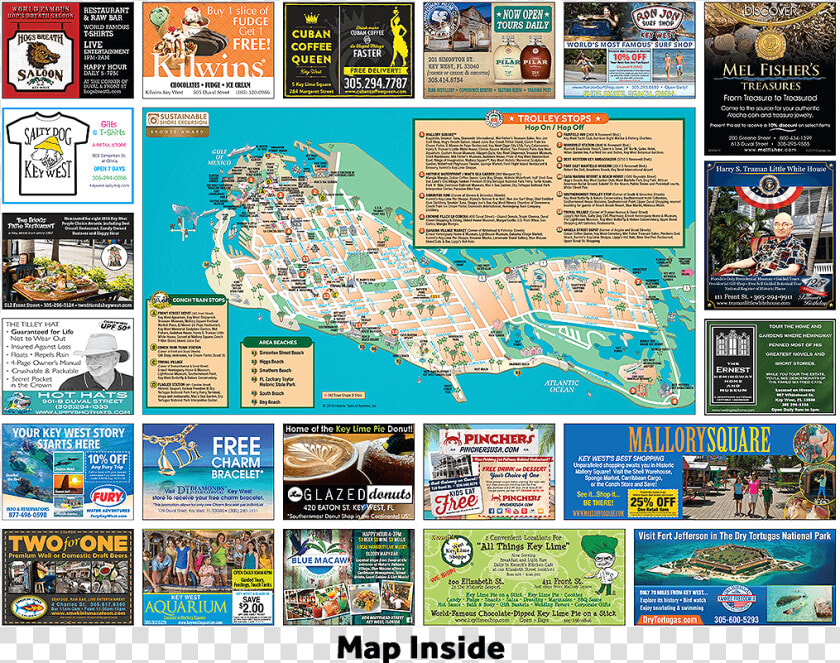 Picture Of Key West Free Map Brochure Inside   Online Advertising  HD Png DownloadTransparent PNG