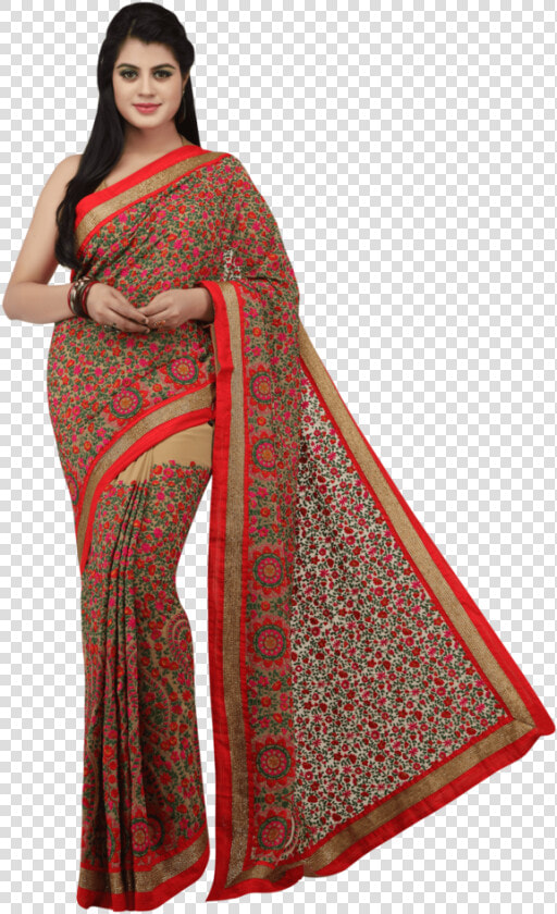 Womens Georgette Saree   Silk  HD Png DownloadTransparent PNG