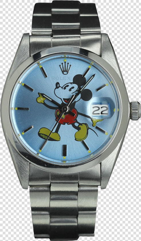 Rolex Oysterdate 6694 Mickey Blue Dial   Analog Watch  HD Png DownloadTransparent PNG