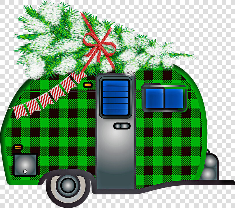 Christmas Trailer  Buffalo Plaid  Christmas Tree  HD Png DownloadTransparent PNG