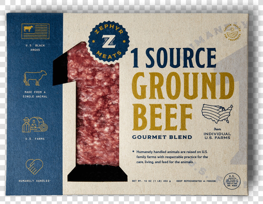 1 Source Ground Beef Package Front   Zephyr Foods 1 Source Ground Beef  HD Png DownloadTransparent PNG