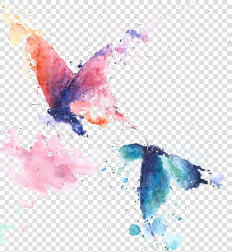  ftestickers  watercolor  painting  butterflies  colorful   Watercolor Butterfly Art  HD Png DownloadTransparent PNG