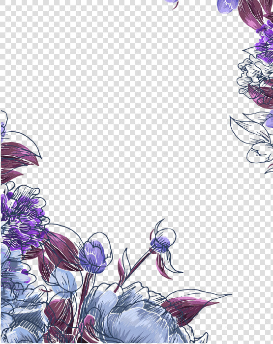 Violet Floral Border Png Background Image   Violet Flower Border Png  Transparent PngTransparent PNG