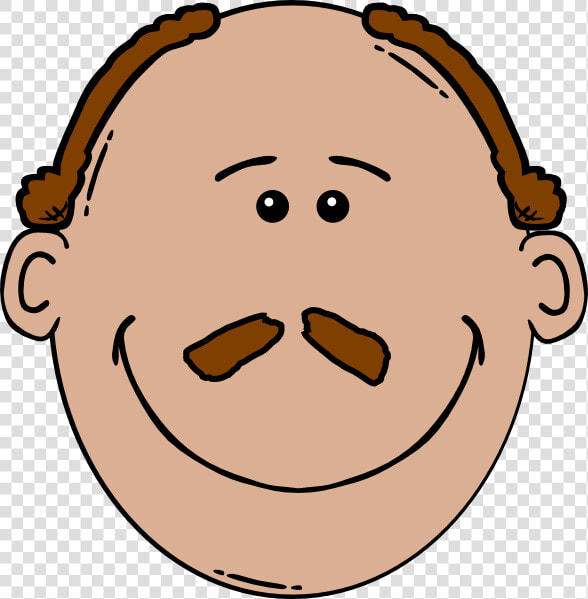 Bald Man Face With A Mustache Svg Clip Arts   Bald Happy Man Clipart  HD Png DownloadTransparent PNG