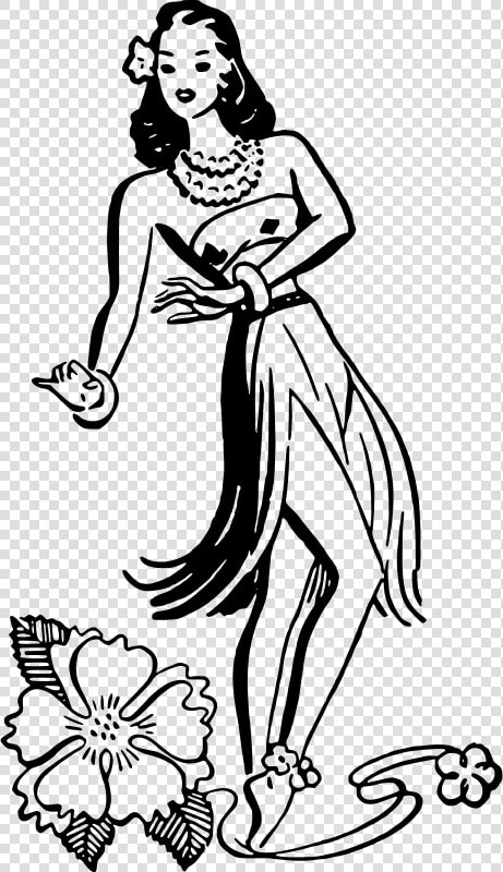 Hula Dancer Clip Art   Retro Vintage Hula Girl  HD Png DownloadTransparent PNG