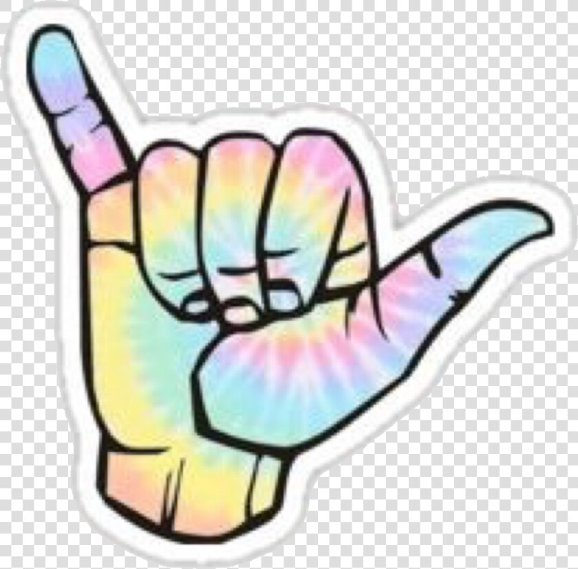  shaka  shakahand  sticker  vsco  rainbow  freetoedit   Tie Dye Hand Sticker  HD Png DownloadTransparent PNG