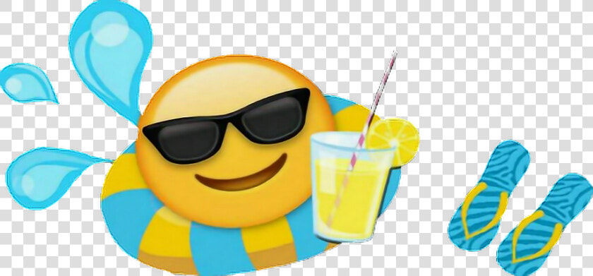  emoji  summer  fun  pooltime  watersplash  summerdrink  HD Png DownloadTransparent PNG