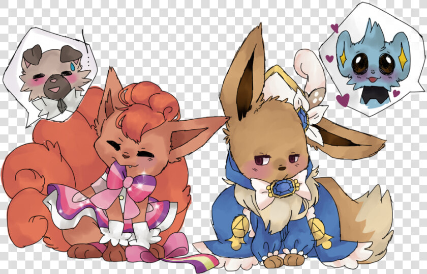 Rockruff Vulpix Eevee And Shinx By Ponipoke   Pokemon Vulpix X Eevee  HD Png DownloadTransparent PNG