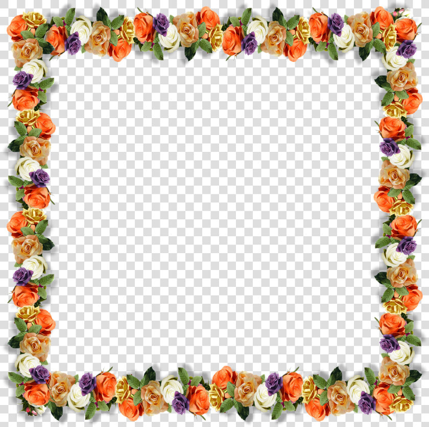 Floral  Border  Frame  3d  Shadows  Petals  Roses   Flower Border Design Png  Transparent PngTransparent PNG