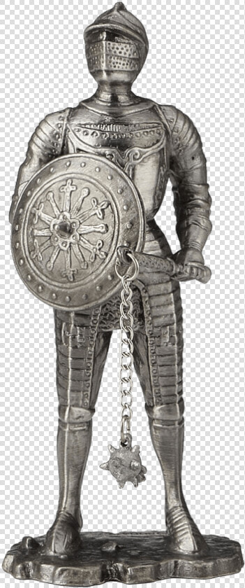 Knight With Flail And Shield Statue   Knight With Flail And Shield  HD Png DownloadTransparent PNG