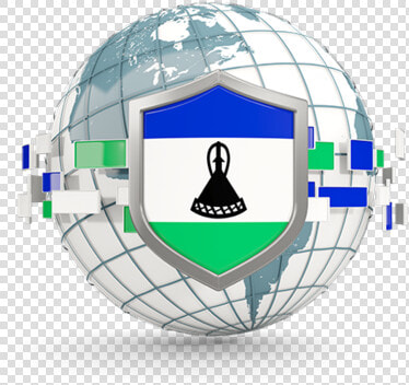 Globe With Shield   Lesotho Flag  HD Png DownloadTransparent PNG