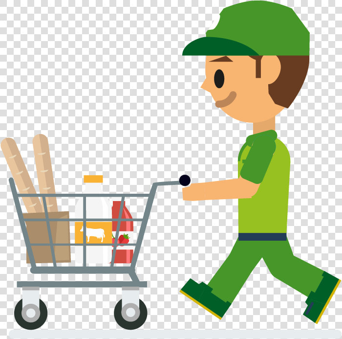 Boneco Com Carrinho De Supermercado  HD Png DownloadTransparent PNG