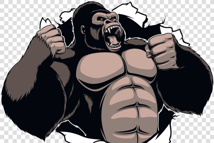 Transparent Cute Gorilla Clipart   Fierce Gorilla  HD Png DownloadTransparent PNG