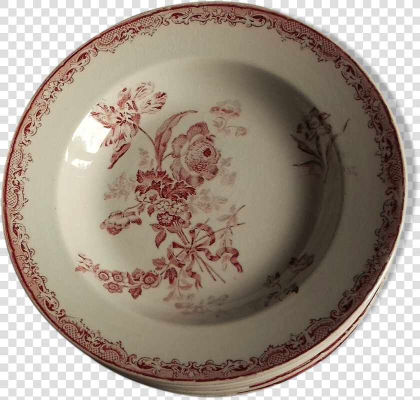 Vintage Soup Plate Sarreguemines Fontanges Cocina Y   Saucer  HD Png DownloadTransparent PNG