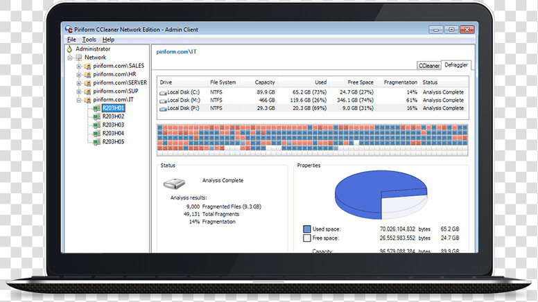 Laptop Showing The Ccleaner Network Edition Interface   Ccleaner Business  HD Png DownloadTransparent PNG