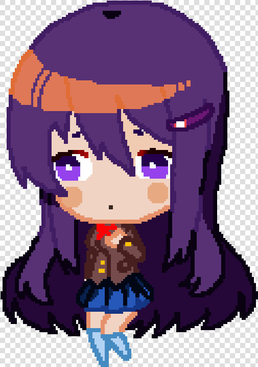 Ddlc Sprite Chibi Yuri   Doki Doki Literature Club Stickers Yuri  HD Png DownloadTransparent PNG