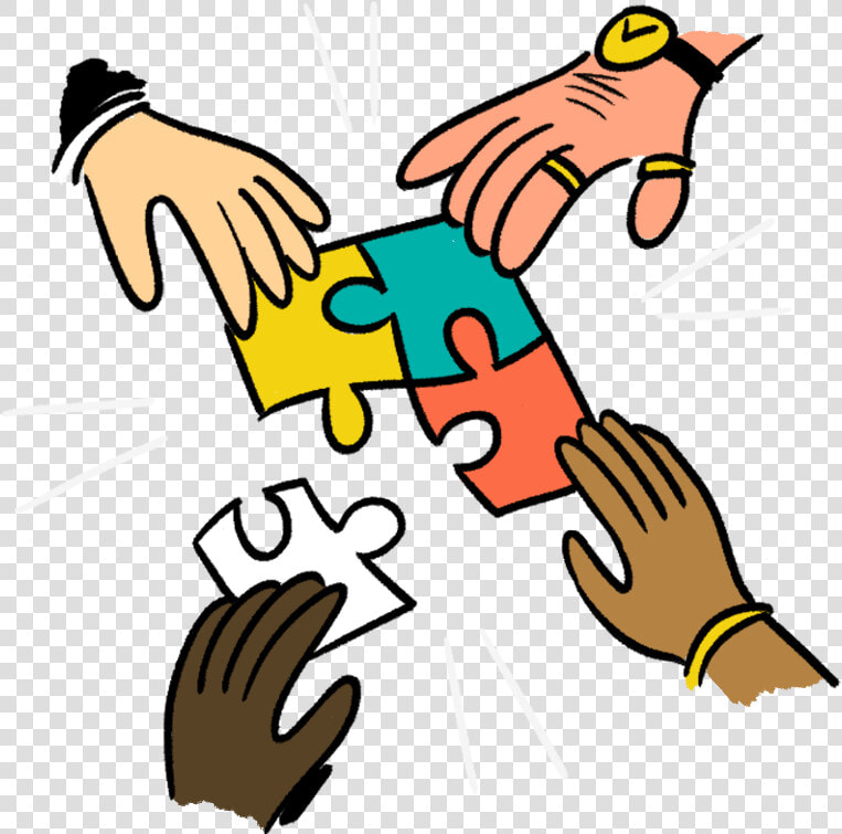 4 Hands Putting Together Puzzle Pieces   Hands Putting Puzzle Pieces Together  HD Png DownloadTransparent PNG