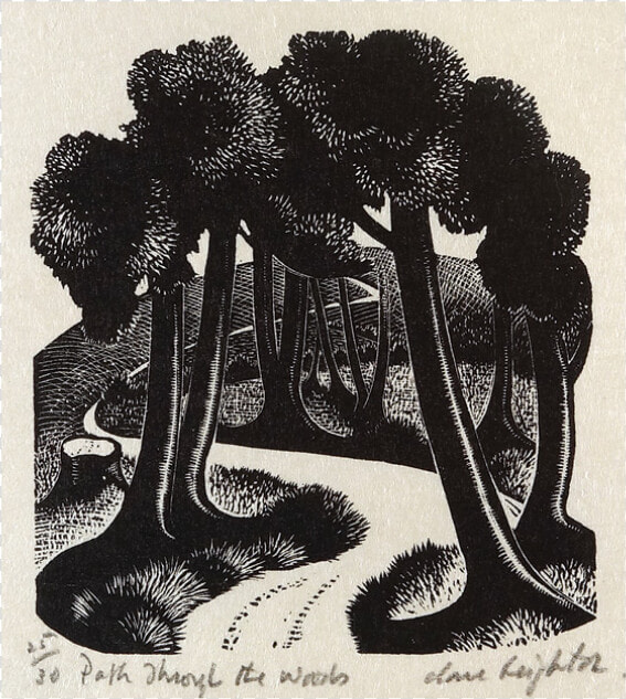 Clare Leighton   Path Through The Woods  Wood Engraving    Illustration  HD Png DownloadTransparent PNG