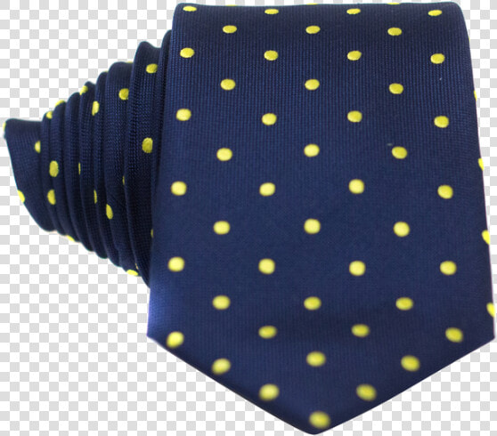 Classic Navy Blue And Yellow Dot Necktie   Polka Dot  HD Png DownloadTransparent PNG