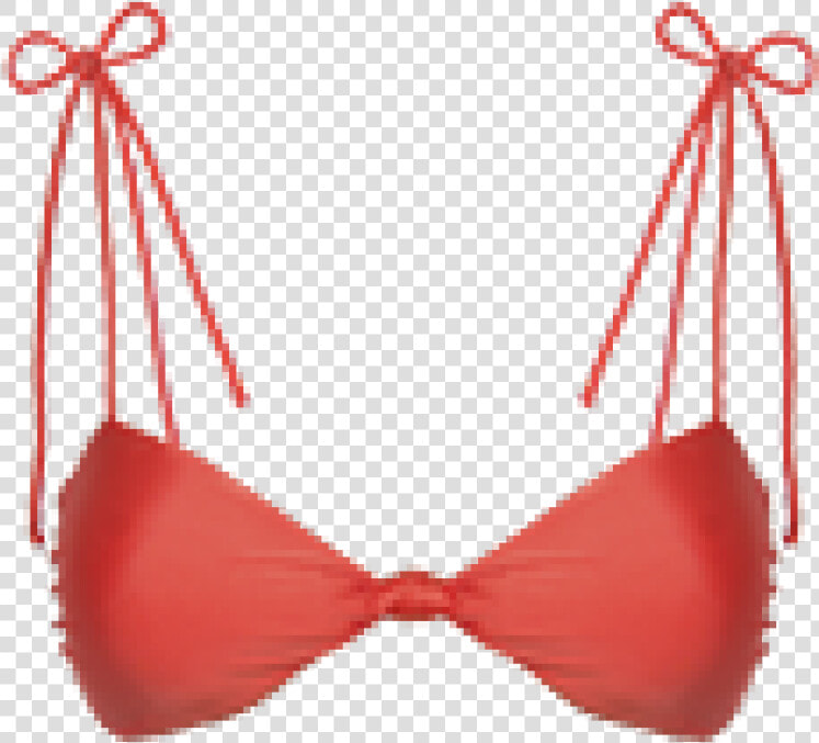 Coral Tied Knot Top   Bikini Knot String  HD Png DownloadTransparent PNG